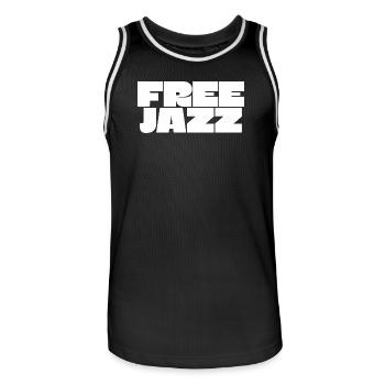 Free Jazz fettes Logo - Männer Basketball-Trikot - Schwarz/Weiß - Vorne - AI Model Male 185 dark (185cm)
