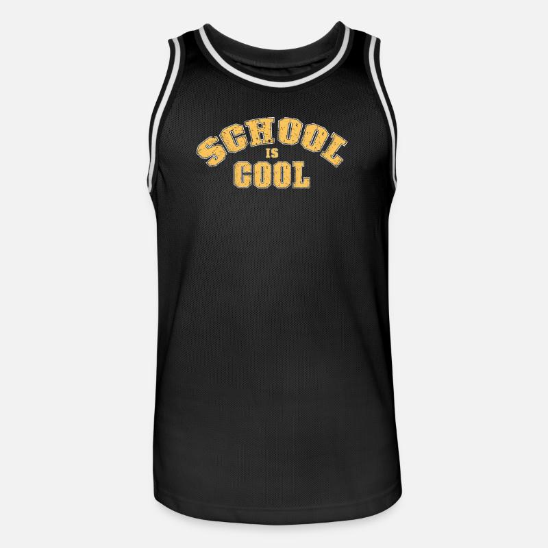 L'école c'est cool - Maillot de basket Homme - noir/blanc