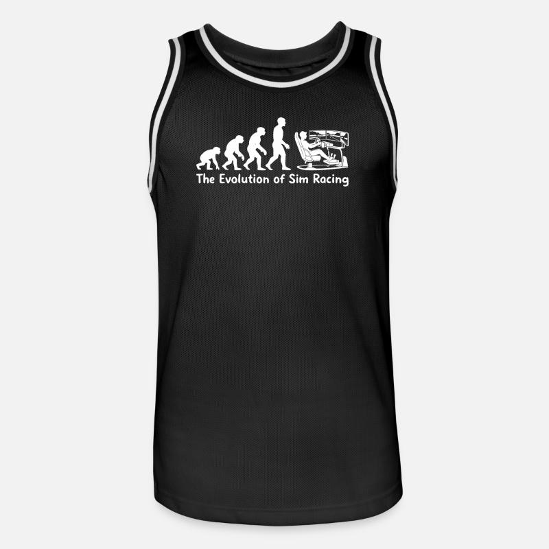 L’évolution du sim racing - Maillot de basket Homme - noir/blanc