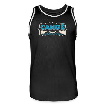 Kanufahren auf dem Sylvester Lake - Männer Basketball-Trikot - Schwarz/Weiß - Vorne - AI Model Male 185 dark (185cm)