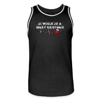 Lustiger Weihnachts-Spruch - Männer Basketball-Trikot - Schwarz/Weiß - Vorne - AI Model Male 185 dark (185cm)