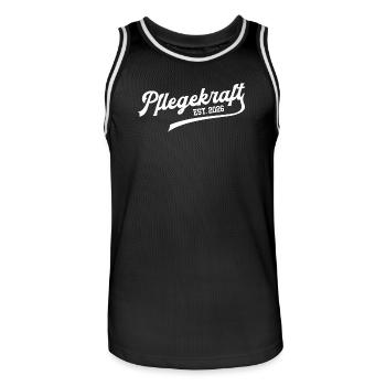 Pflegekraft 2026 Pflegehelfer Ausbildung PFK Beruf - Männer Basketball-Trikot - Schwarz/Weiß - Vorne - AI Model Male 185 dark (185cm)