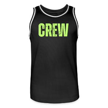 Crew Typography grün - Männer Basketball-Trikot - Schwarz/Weiß - Vorne - AI Model Male 185 dark (185cm)