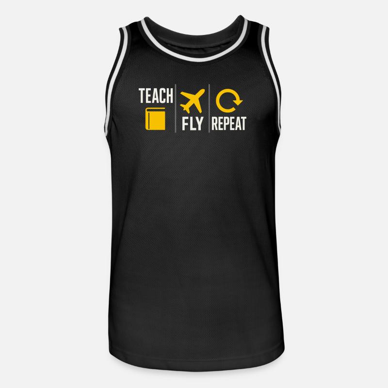 Fluglehrer Cfi Pilot Luftfahrtlehrer - Männer Basketball-Trikot - Schwarz/Weiß