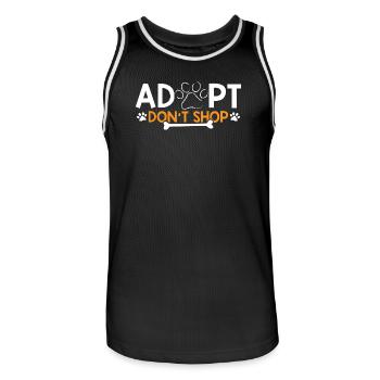 Adopt - Don't shop für Tierliebhaber - Männer Basketball-Trikot - Schwarz/Weiß - Vorne - AI Model Male 185 dark (185cm)