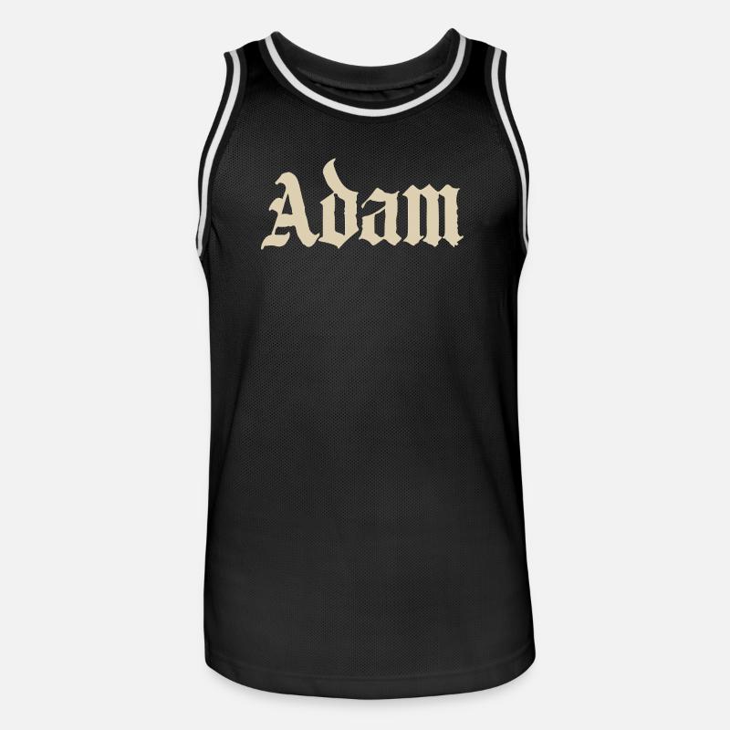 Adam Gothic Script Tee - Männer Basketball-Trikot - Schwarz/Weiß
