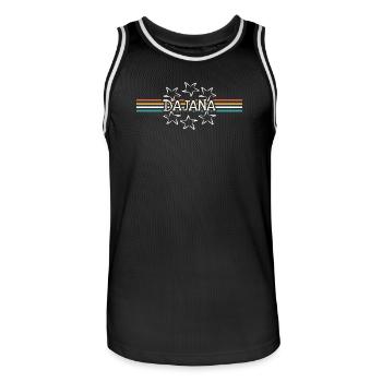 Dajana as a given name - Men's Basketball Jersey - black/white - Front - AI Model Male 185 dark (185cm)