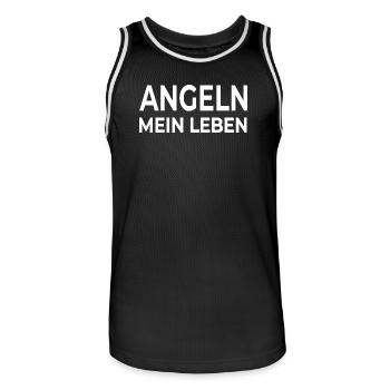 Angeln - Männer Basketball-Trikot - Schwarz/Weiß - Vorne - AI Model Male 185 dark (185cm)