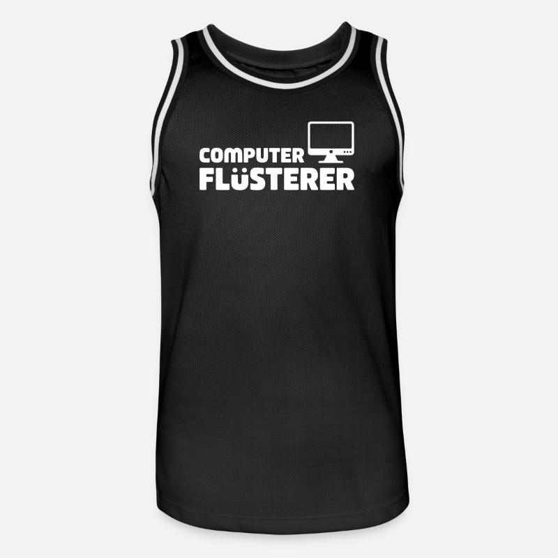 Computer Flüsterer Retro-Tech - Männer Basketball-Trikot - Schwarz/Weiß