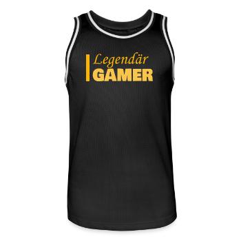 Gamer als Job - Männer Basketball-Trikot - Schwarz/Weiß - Vorne - AI Model Male 185 dark (185cm)