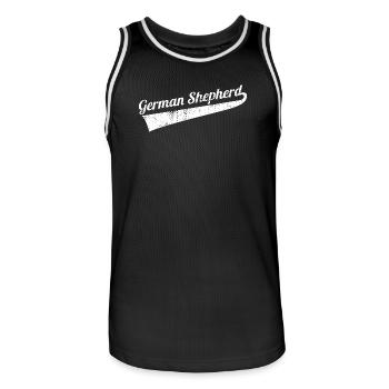 German Shepherd - Männer Basketball-Trikot - Schwarz/Weiß - Vorne - AI Model Male 185 dark (185cm)