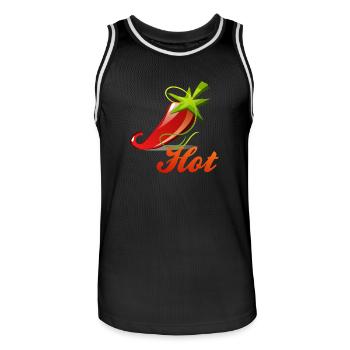 Chili Peperoni Hot Scharf Koch - Männer Basketball-Trikot - Schwarz/Weiß - Vorne - AI Model Male 185 dark (185cm)