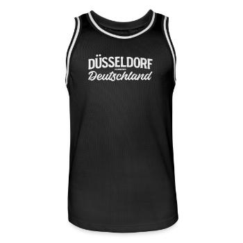 Düsseldorf NRW Deutschland Schriftzug Design - Männer Basketball-Trikot - Schwarz/Weiß - Vorne - AI Model Male 185 dark (185cm)