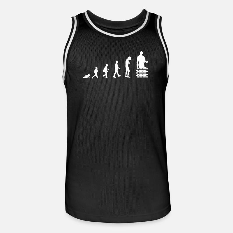 Évolution du bébé au maçon / métier - Maillot de basket Homme - noir/blanc