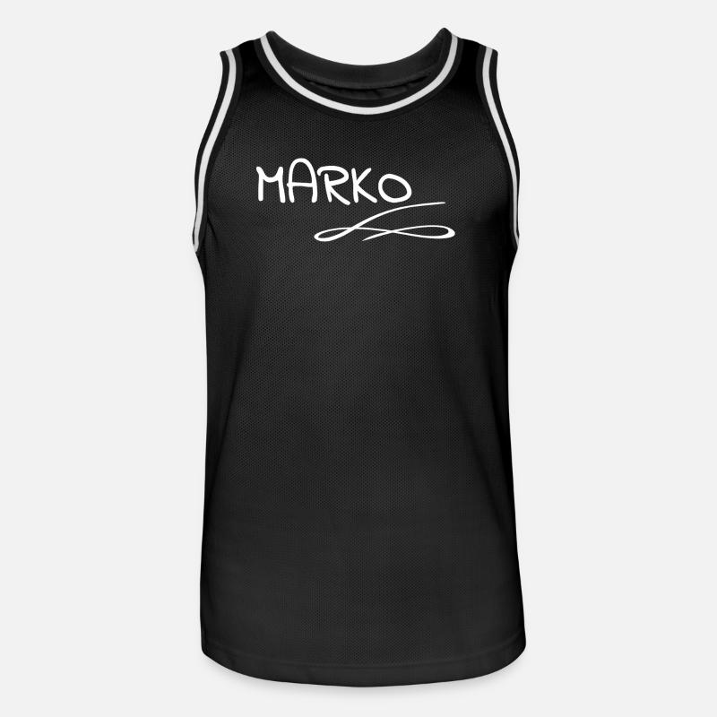 Nom : Marko - Maillot de basket Homme - noir/blanc