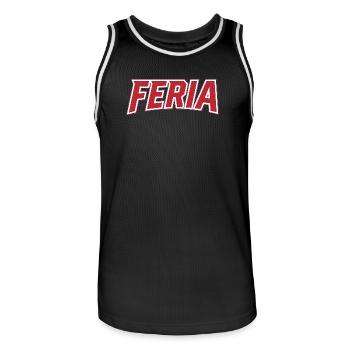 Feria rétro rouge - Maillot de basket Homme - noir/blanc - Devant - AI Model Male 185 dark (185cm)