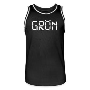 Grün – LCD - Männer Basketball-Trikot - Schwarz/Weiß - Vorne - AI Model Male 185 dark (185cm)