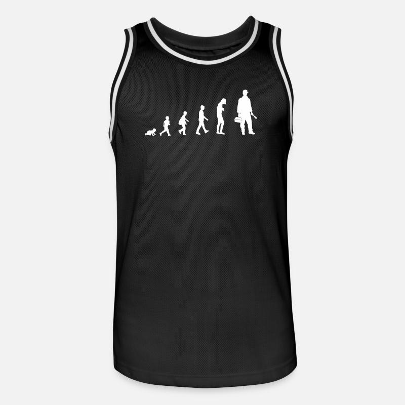 Évolution du bébé au plombier - Maillot de basket Homme - noir/blanc