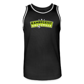 Kampfgeist - Siegeswille - Fussball - Männer Basketball-Trikot - Schwarz/Weiß - Vorne - AI Model Male 185 dark (185cm)