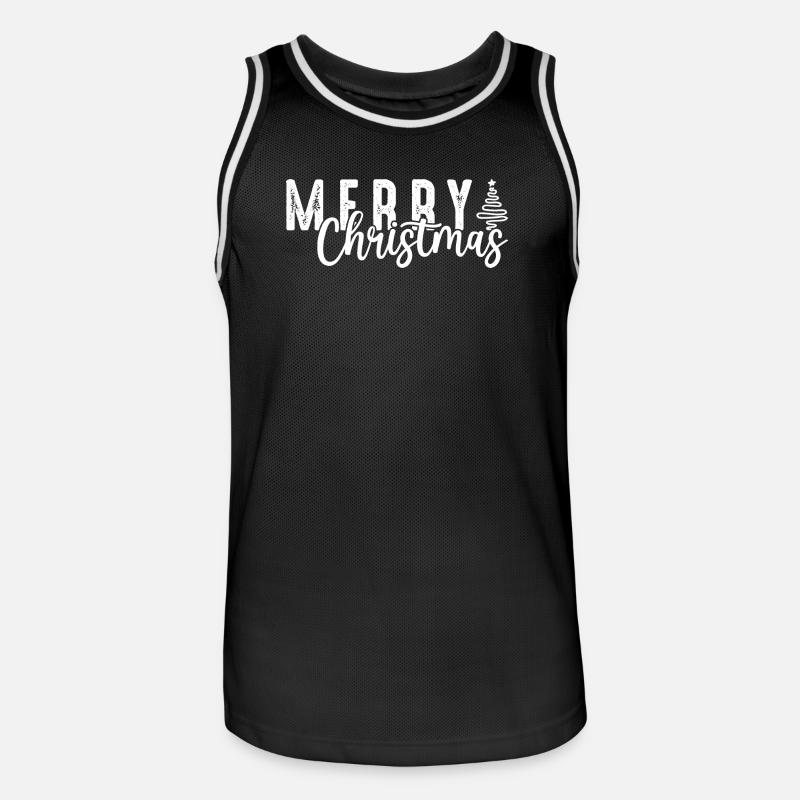 Frohe Weihnachten Skript Overlay - Männer Basketball-Trikot - Schwarz/Weiß