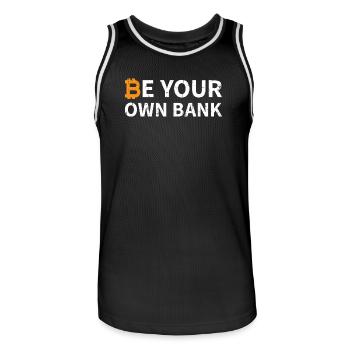 Be Your Own Bank Bitcoin - Männer Basketball-Trikot - Schwarz/Weiß - Vorne - AI Model Male 185 dark (185cm)