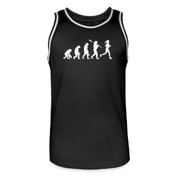 Évolution de la silhouette de la femme en course - Maillot de basket Homme - noir/blanc - Devant - AI Model Male 185 dark (185cm)