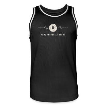 Joueur de billard dans l’âme - Maillot de basket Homme - noir/blanc - Devant - AI Model Male 185 dark (185cm)
