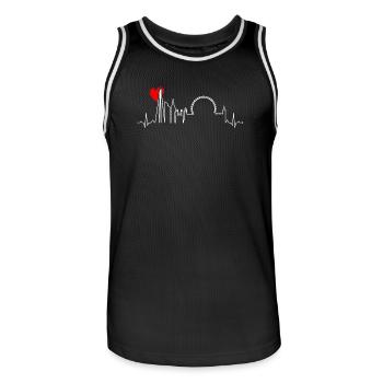 Urban Skyline Heartbeat - Men's Basketball Jersey - black/white - Front - AI Model Male 185 dark (185cm)