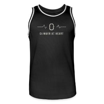 Grimpeur au cœur battement de cœur - Maillot de basket Homme - noir/blanc - Devant - AI Model Male 185 dark (185cm)
