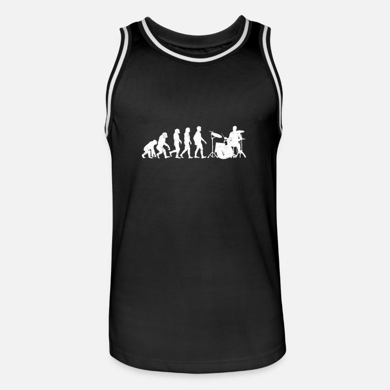 Drummer evolution drums gift drummer - Men's Basketball Jersey - black/white