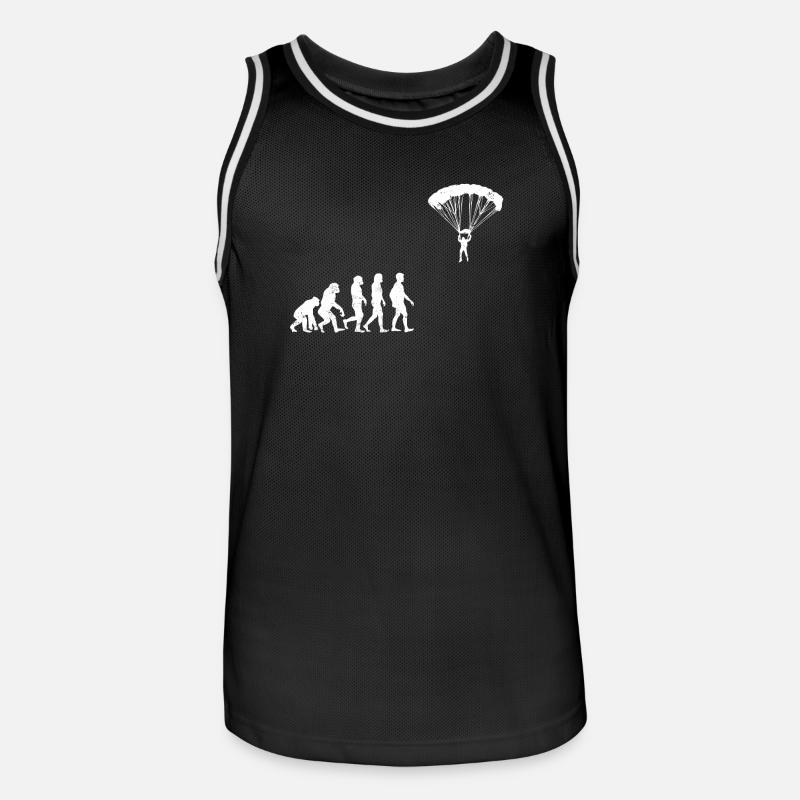 slide parachute cadeau paraglide évolution - Maillot de basket Homme - noir/blanc