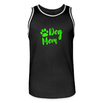 Dog Mom mit Pfote in gruen als Geschenk - Männer Basketball-Trikot - Schwarz/Weiß - Vorne - AI Model Male 185 dark (185cm)
