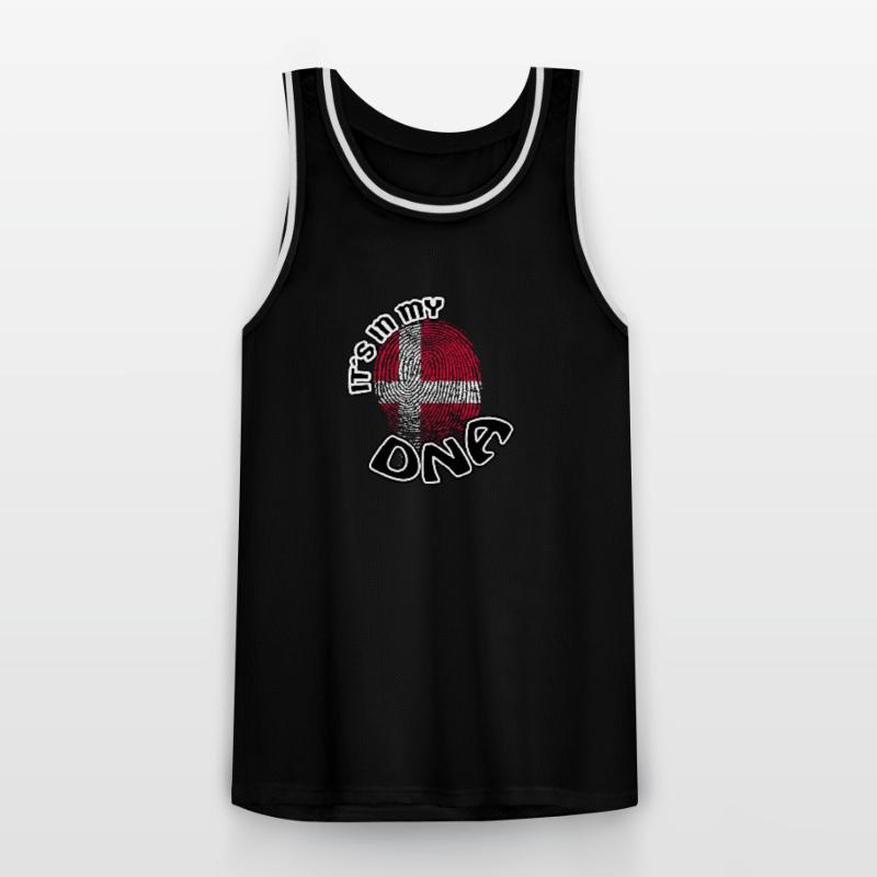 Geschenk Its in my dna dns roots Daenemark Männer Basketball-Trikot