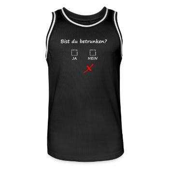 BIST DU BETRUNKEN? Geschenkidee Motiv Design Cool - Männer Basketball-Trikot - Schwarz/Weiß - Vorne - AI Model Male 185 dark (185cm)