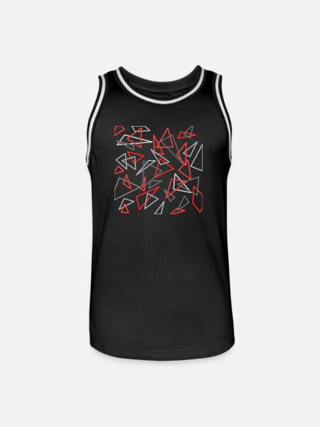 Dreieck Design rot/grau - Männer Basketball-Trikot - Schwarz/Weiß