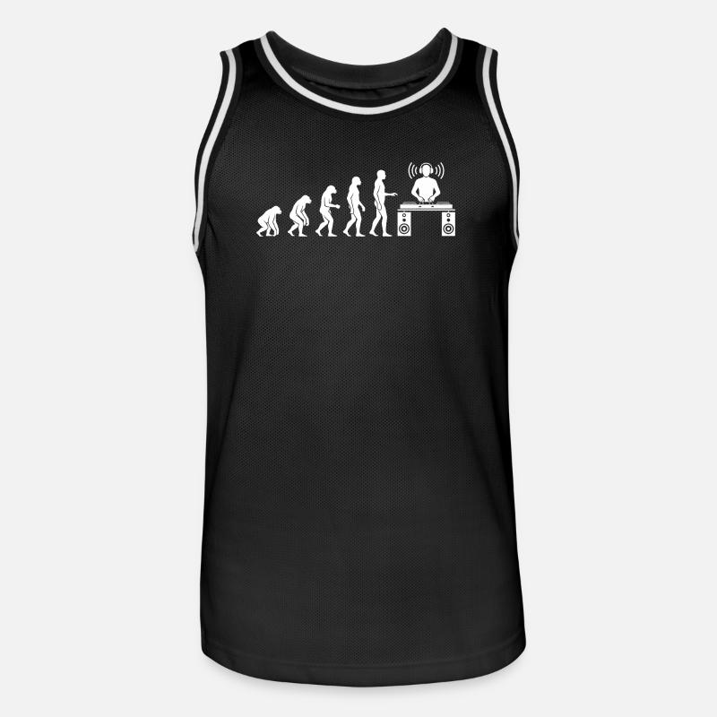 Evolution der Beats: DJ-Frontier - Männer Basketball-Trikot - Schwarz/Weiß
