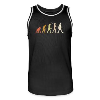 Volleyball Evolution Funny Volleyball Player Gift - Men's Basketball Jersey - black/white - Front - AI Model Male 185 dark (185cm)