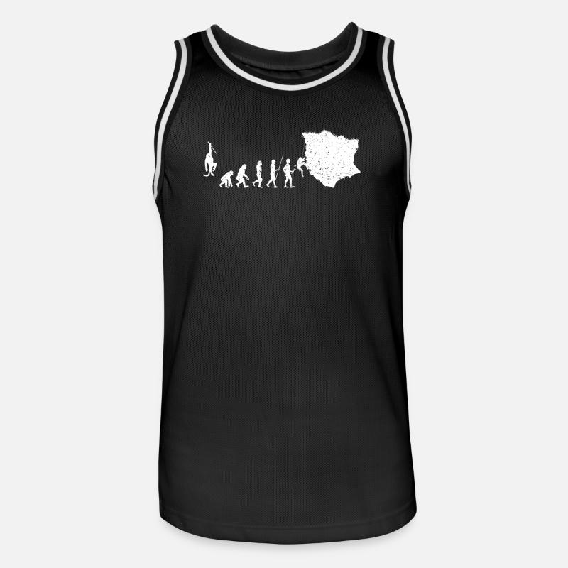 Silhouette de l’évolution à l’aventure - Maillot de basket Homme - noir/blanc