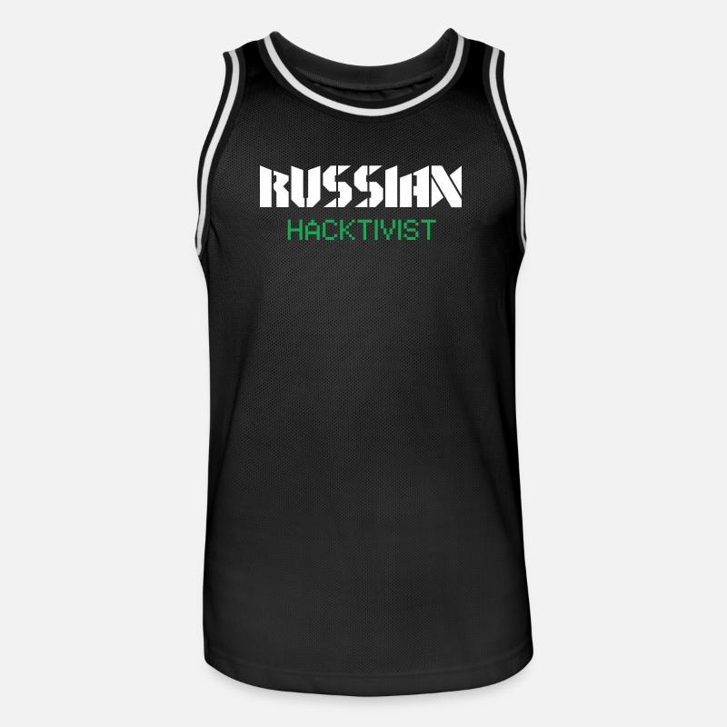Russian Hacktivist Cyber Security Design - Männer Basketball-Trikot - Schwarz/Weiß
