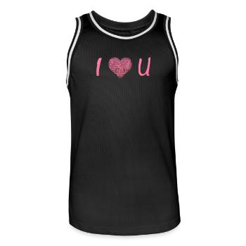 JE T’AIME - Maillot de basket Homme - noir/blanc - Devant - AI Model Male 185 dark (185cm)