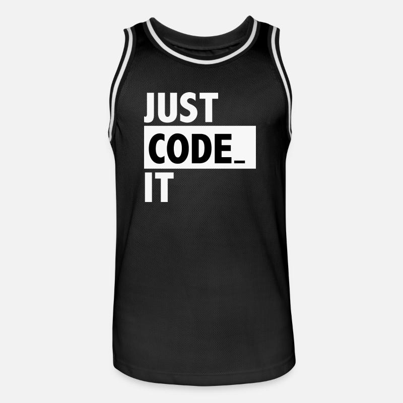 just code it - Maillot de basket Homme - noir/blanc