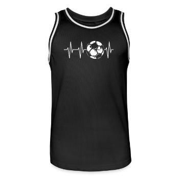 fußball gebraucht illustration ball herzschlag ekg - Männer Basketball-Trikot - Schwarz/Weiß - Vorne - AI Model Male 185 dark (185cm)
