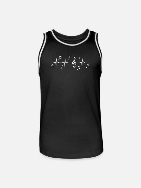 Musik ist mein Herzschlag - Männer Basketball-Trikot - Schwarz/Weiß