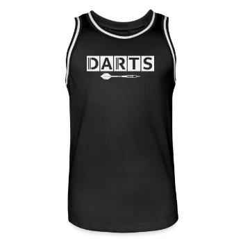 Motif de fléchettes avec détails de flèches - Maillot de basket Homme - noir/blanc - Devant - AI Model Male 185 dark (185cm)