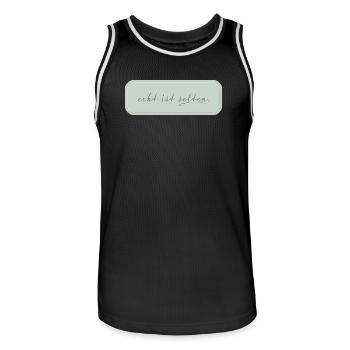 real is rare – minimalist typography - Men's Basketball Jersey - black/white - Front - AI Model Male 185 dark (185cm)