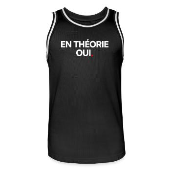 En théorie... - Maillot de basket Homme - noir/blanc - Devant - AI Model Male 185 dark (185cm)