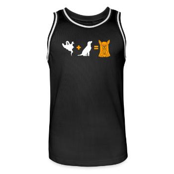 Funny Halloween Dog Ghost - Halloween Dog - Männer Basketball-Trikot - Schwarz/Weiß - Vorne - AI Model Male 185 dark (185cm)