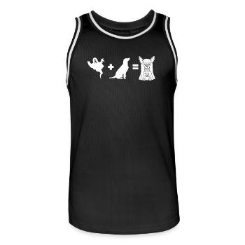 Funny Halloween Dog Ghost - Funny Halloween Dog - Männer Basketball-Trikot - Schwarz/Weiß - Vorne - AI Model Male 185 dark (185cm)