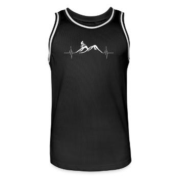 Battement de cœur du VTT - Maillot de basket Homme - noir/blanc - Devant - AI Model Male 185 dark (185cm)