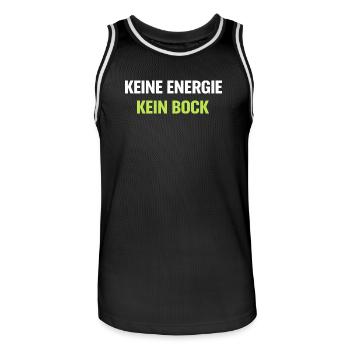 Kein Energie Kein Bock Typo Shirt - Männer Basketball-Trikot - Schwarz/Weiß - Vorne - AI Model Male 185 dark (185cm)
